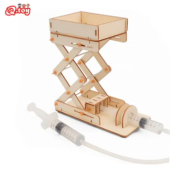 DIY Hydraulic Elevator Platform Model Children Technologia Science Toys Experimental Tool STEM Kit Learning Educational for Kids