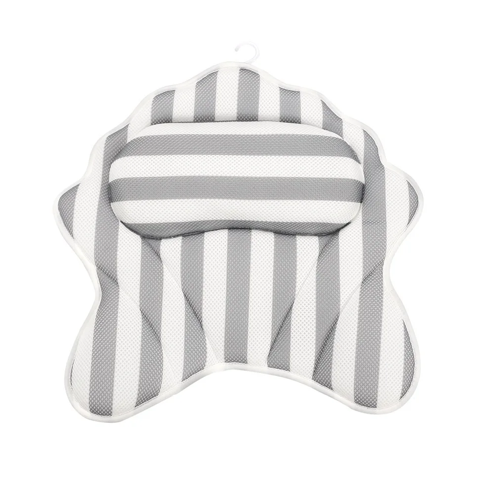 Mesh Starfish Bathtub Pillow- Machine Washable Bath Headrest Cushion for Spa Shower Ergonomic Backrest Breathable Shell Design