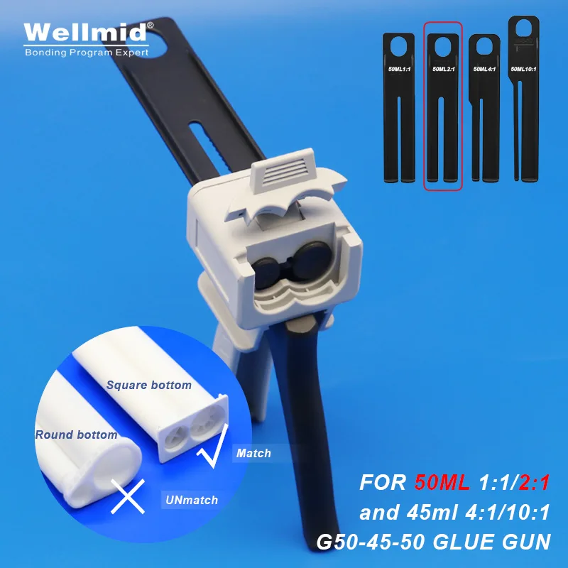 AB Glue Gun 1:1 1:2 50ml and 4:1 10:1 45ml Epoxy Glue Square Base Cartridge Manual Mixing Dispensing Dispenser Araldite Gun,epoxy adhesive dispensing gun