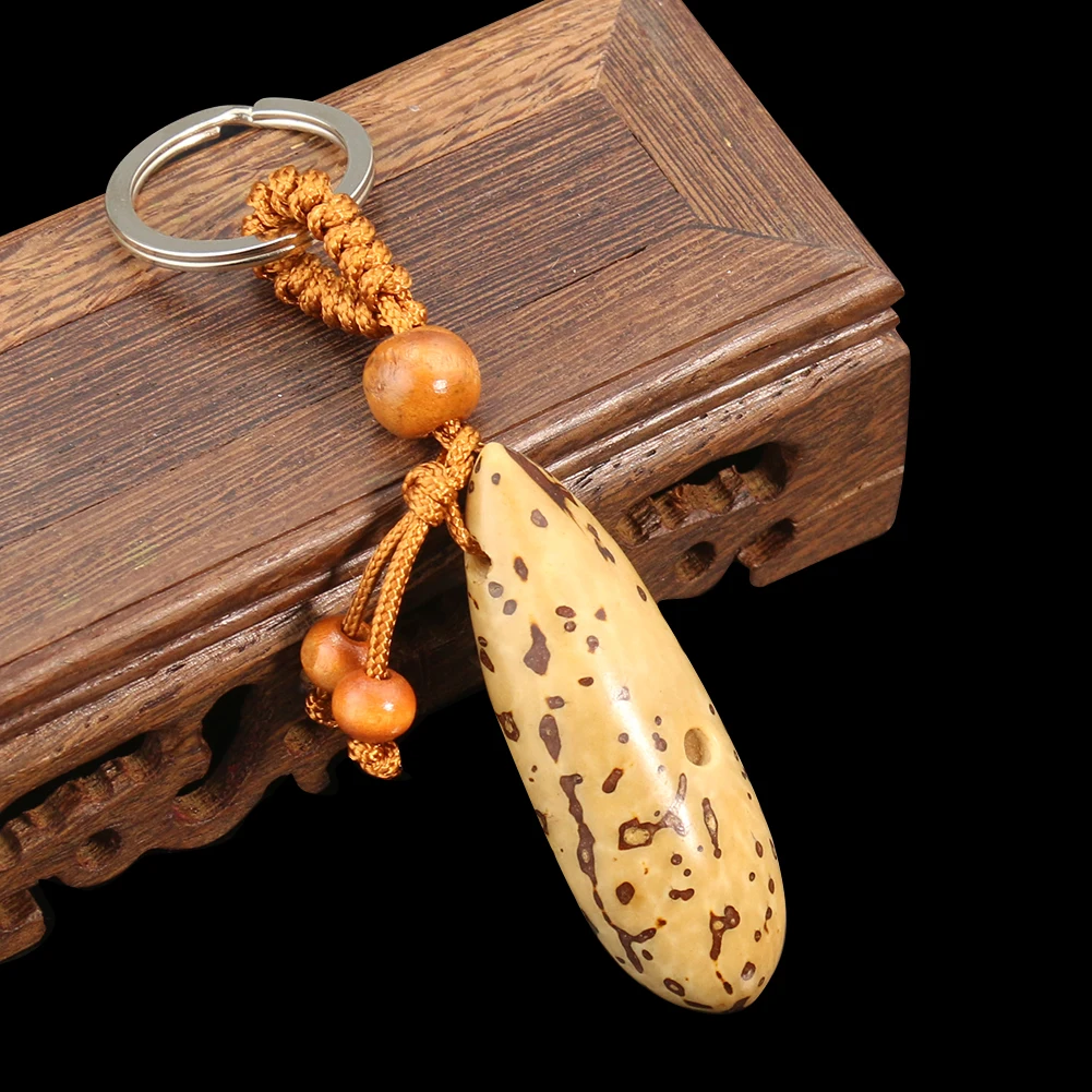 Personality Creative Natural Material Polished Thousand Eyes Bodhi Handlebar Key Chain Pendant DIY Car Pendant School Bag Buckle 2