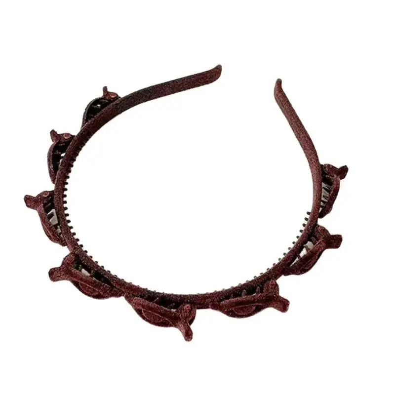 Elegant Braided Hair Decor with Non-Slip Clip and Double-Band Design