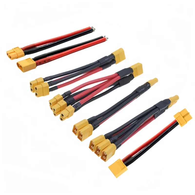Silicon Wire XT60 Parallel Battery Connector Male/Female Cable Double Extension Y Splitter/RC Battery Motor 3 Way 14AWG