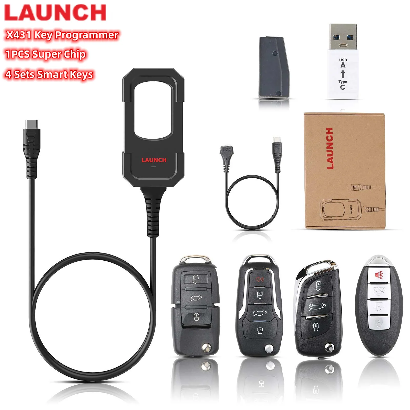 2023 Avvia X431 Key Programmer Remote Maker Con Super Chip E 4 Set Di Chiavi Intelligenti