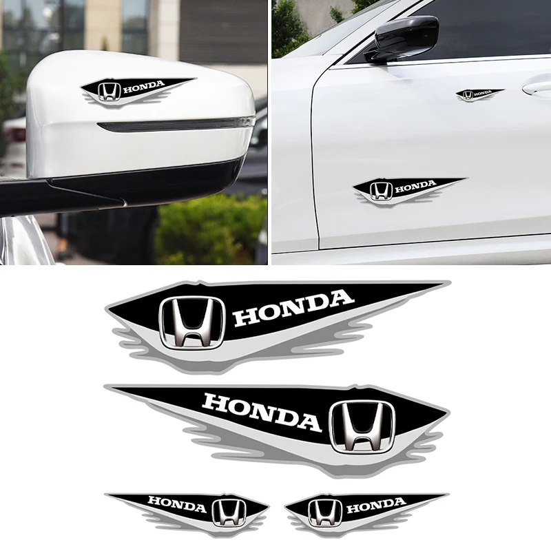 Car Badge Emblem Sticker Body Specchietto Retrovisore Windows Decor Decal Per Honda Civci Fit Prelude Crz Crv Hrv City Crx Jazz Insight