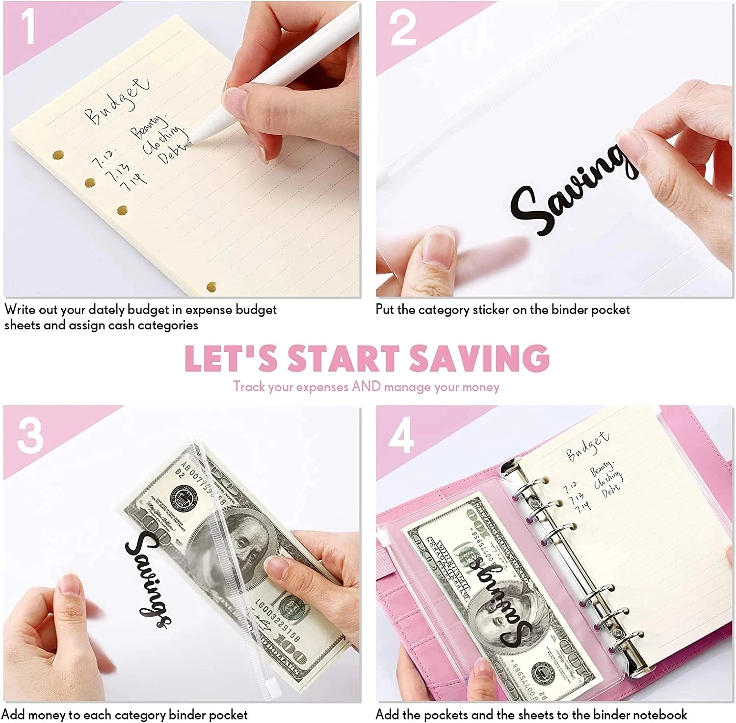 Ultimate Budget Planner Cash Envelope Savings Binder - Financial Management Notebook