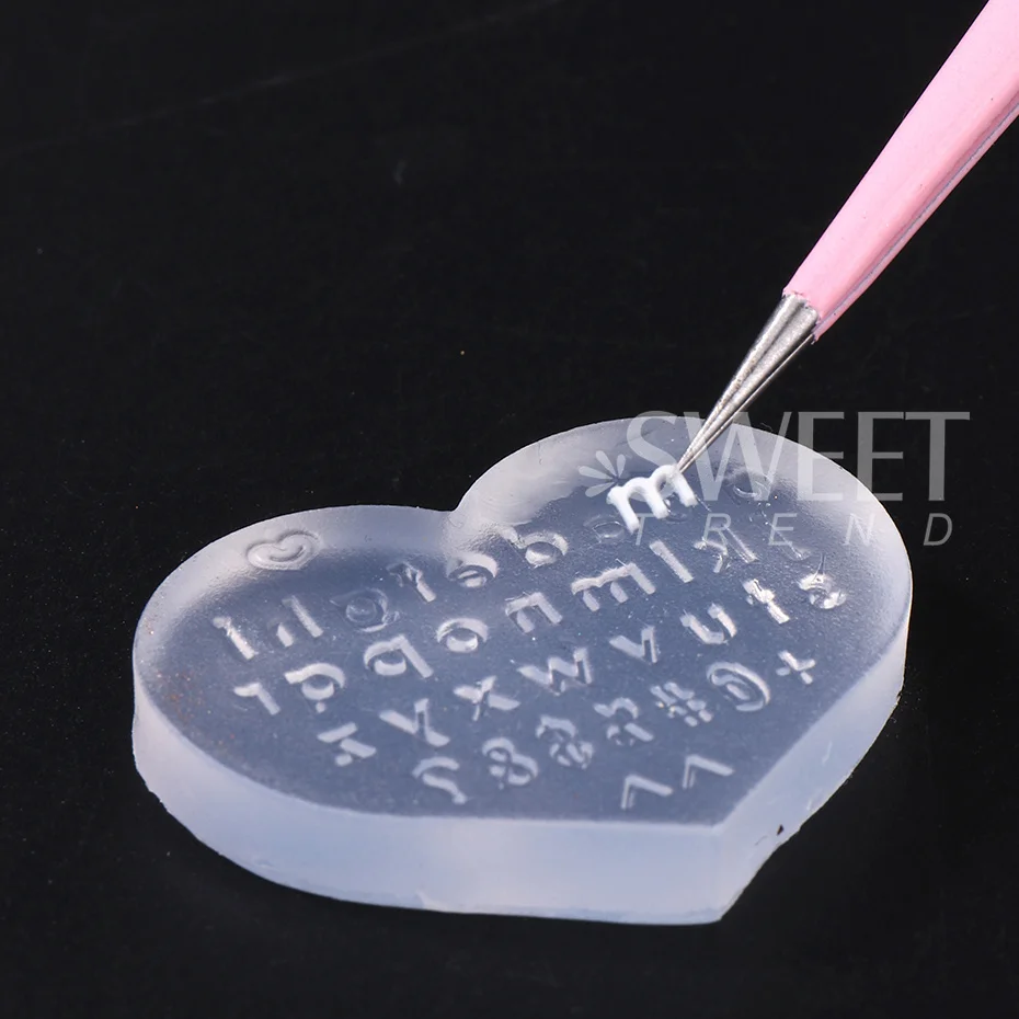 3D Mini Silikon Formen Nail art Dekoration Buchstabe ABC Alphabet Blumen Große Blütenblatt Design Acryl Carving Werkzeuge Maniküre Schmuck – Detail 7