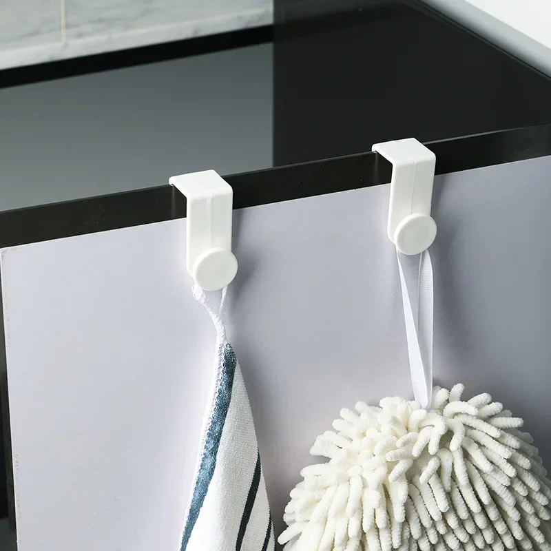 

2Pcs/Set Multi-Functional Free Punching Seamless Hook White Japanese Style Home Kitchen Bathrooms Door Hooks