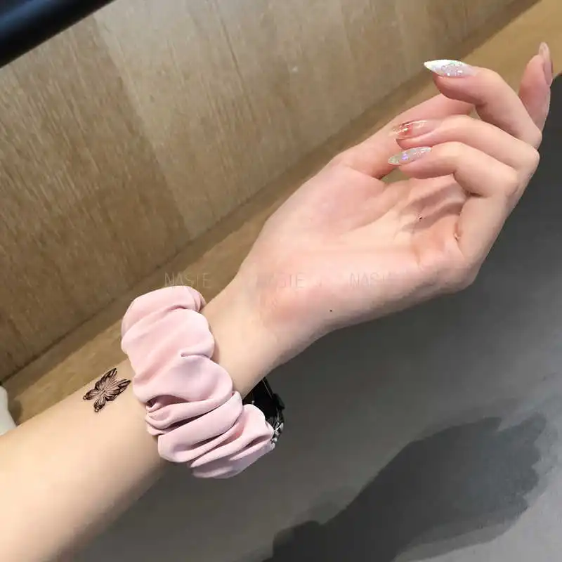 Elastic Scrunchie Strap Bracelet for Fitness Trackers - Women's Fashion Band
