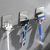 1-15PCS No-Punch Razor Holder Adhesive Razor Storage Hook Bathroom Razor Waterproof Wall Hook Bathroom Shelf Razor Holder 3