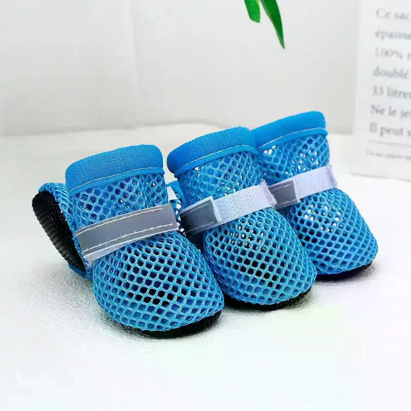 4pc, Dog Shoes Non-slip Breathable Wear-resistant Dog Boots Suitable For Small Medium Sized Pets Puppy Protective Footwear.