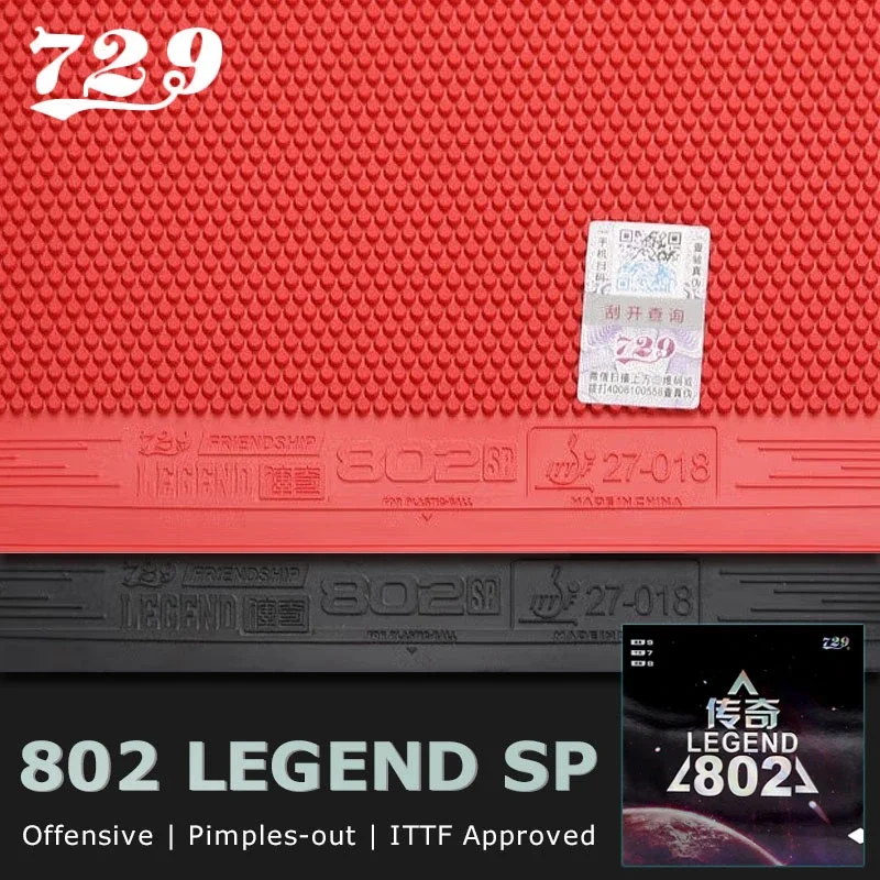 

729 Friendship 802 Legend SP Table Tennis Rubber Short Pimples-out Ping Pong Rubber with Elastic Sponge