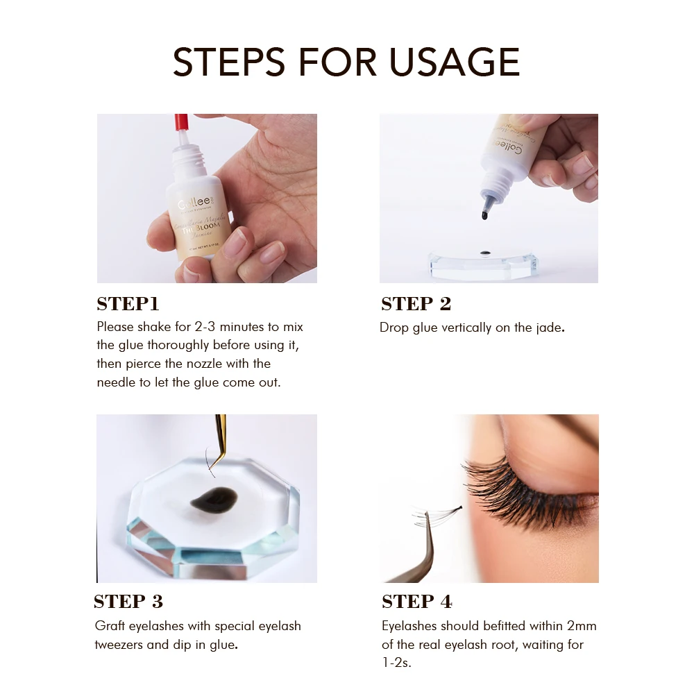 Gollee 1s Dry Eyelash Bond Mixed floral fragrance Eyelash Extension Glue with Bonder Glue Lash Fast Accelerator Waterproof Bond 2