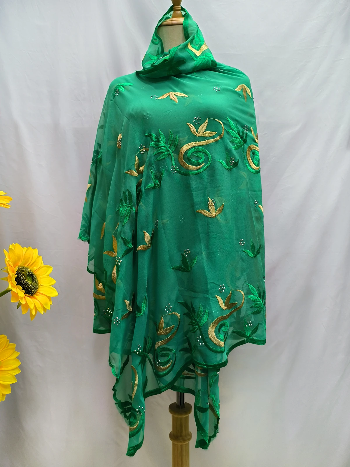 African Scarf For Women Shawl Chiffon Hallow Out Embroider Hijabs Muslim Fashion Headscarf Turkey India Shawl Arabic 205x105cm