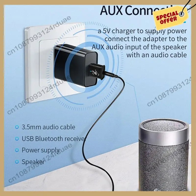 A75T USB 블루투스 수신기 5.0 오디오 수신기 스테레오 시스템 USB 5.0 USB 오디오 어댑터 무선 수신기