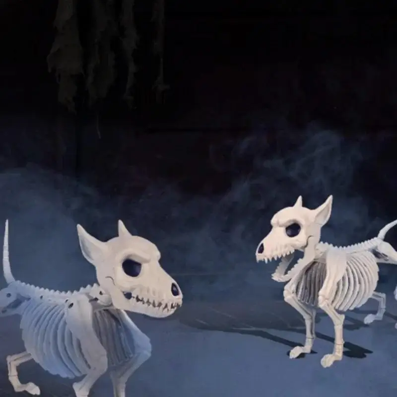 Creative Animal Skeleton Halloween Decoration Little Wolf Skeleton Indoor Outdoor Garden Terrifying Decor Home Halloween Decor
