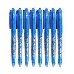 Vibrant Erasable Gel Pen Set - 8 Assorted Colors, Fine 0.5mm Tip for Creative Writing & Drawing (Navy Blue)