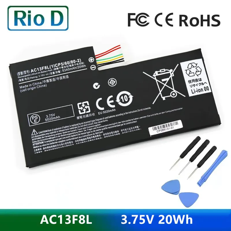 

Новая аккумуляторная батарея для ноутбука AC13F8L 3,75 в 20 Вт/ч AC13F3L для ACER Iconia Tab W4