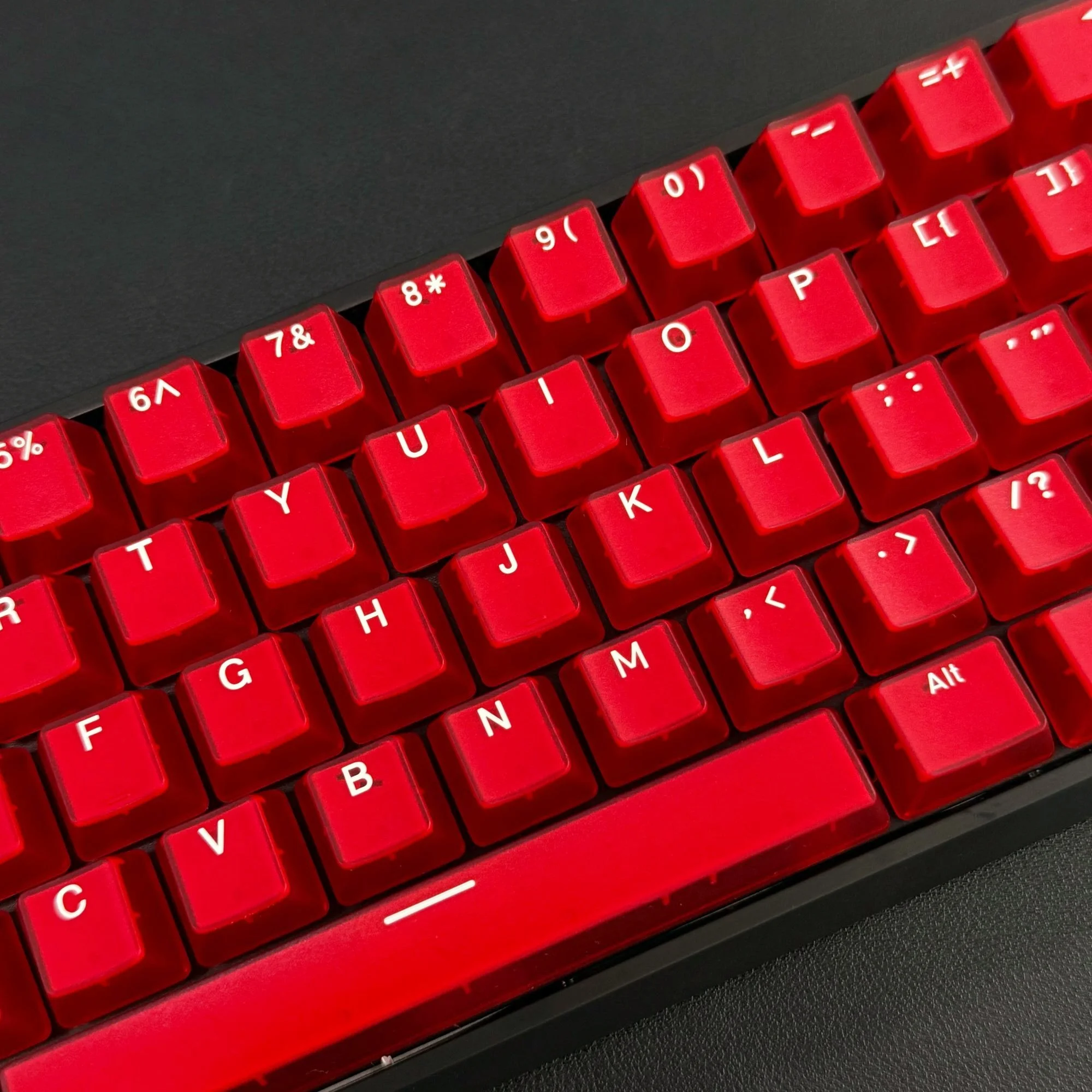 114키 레드 제이드 푸딩 키캡, 더블샷 PBT 키캡, 반투명 RGB 백라이트 키캡, MX 스위치 키보드용 OEM 프로파일