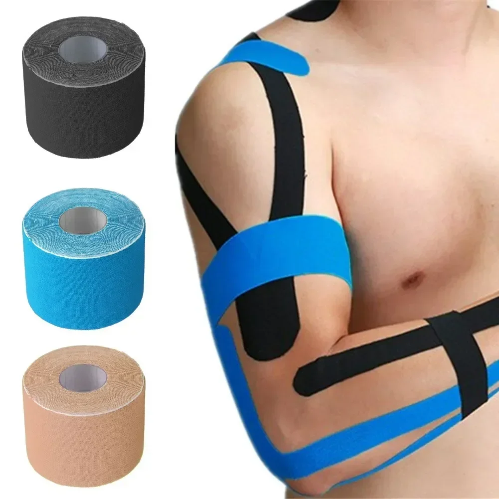 Kinesiology Tape Athletic Recovery Elastic Tape Relief KT Muscle Pain Knee Pads Support For Sport Gym Fitness Bandage Equipment