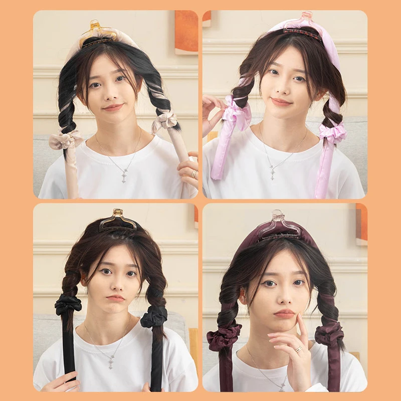 Heatless Curling Rod Headband No Heat Silk Curls Ribbon Hair Rollers Sleeping Soft Headband Lazy Hair Curlers Styling Tools hair styling tool hair curling tools