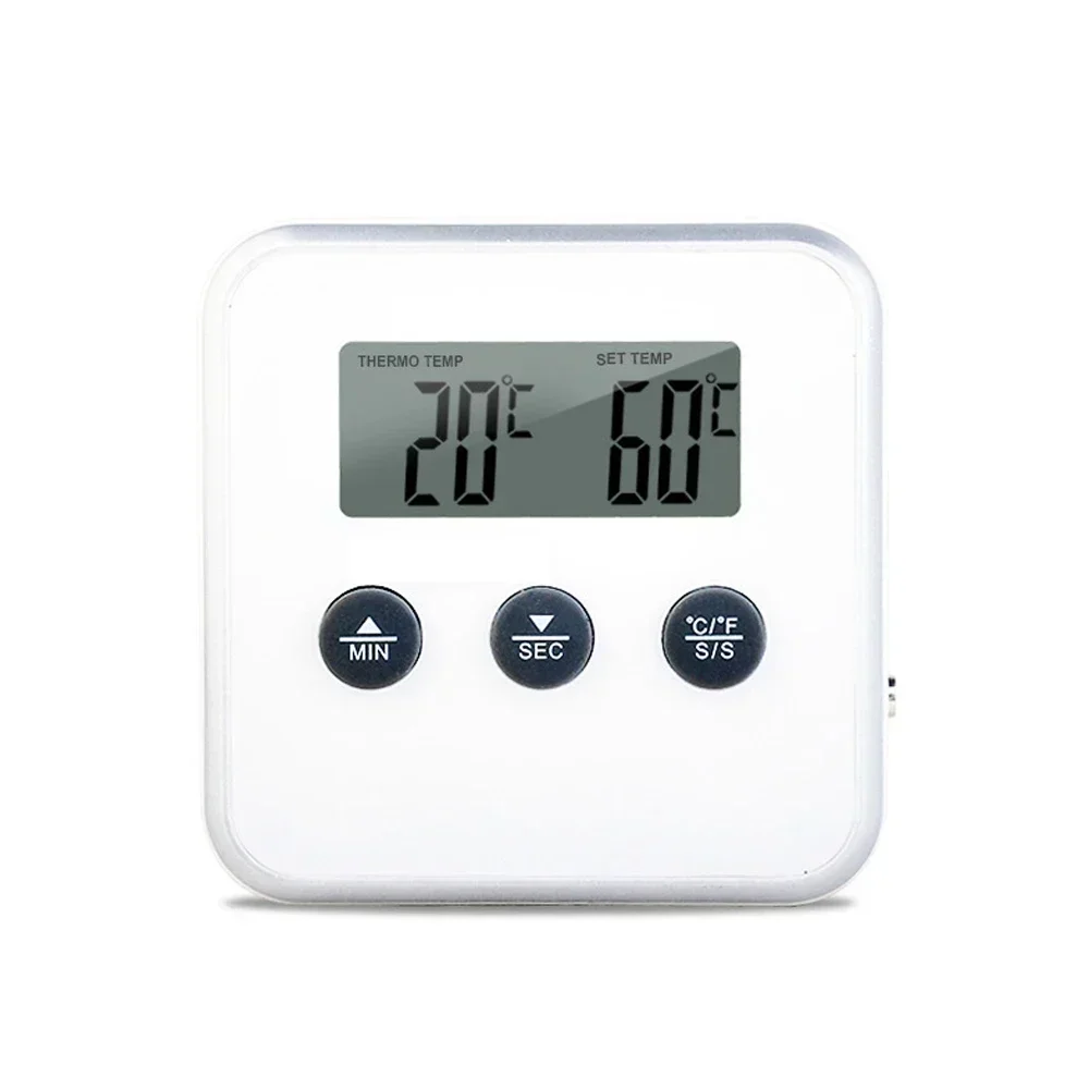 Digital Food Thermometer Probe BBQ Meat Water Oil Cooking Temperature Alarm Timer Kitchen Grill Oven Tester 3