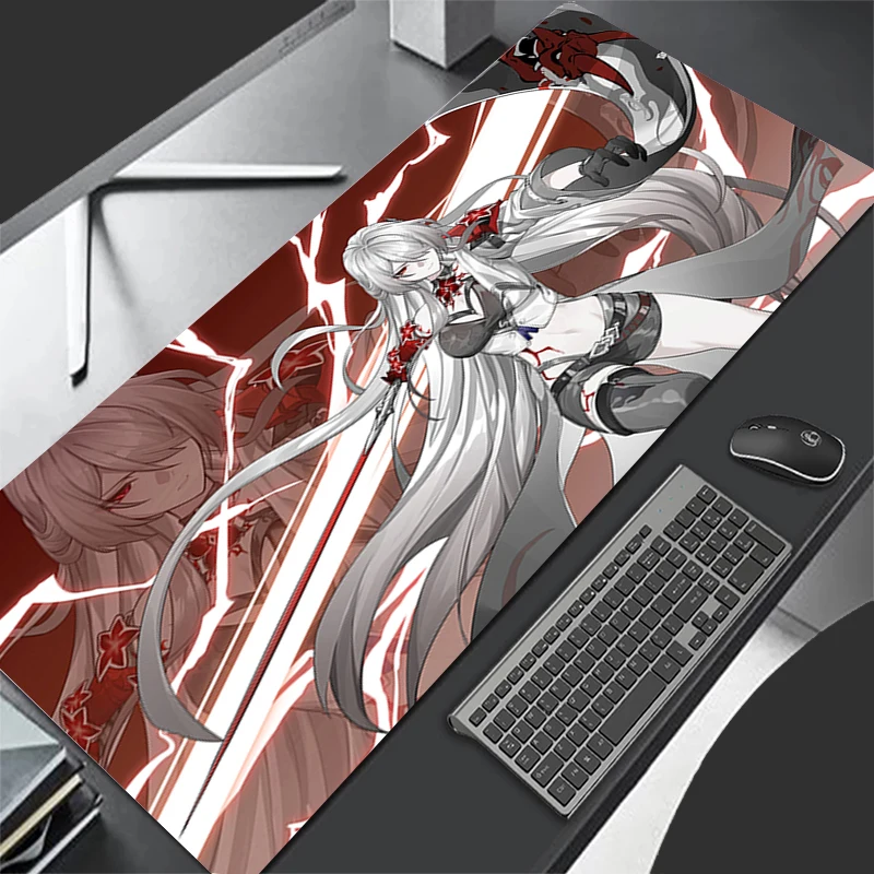 Mouse Pad XL Lockedge Large Gaming Accessories Computer Gamer Keyboard Pad Honkai Star Rail Acheron Mouse Mat Desk Mousepad 6