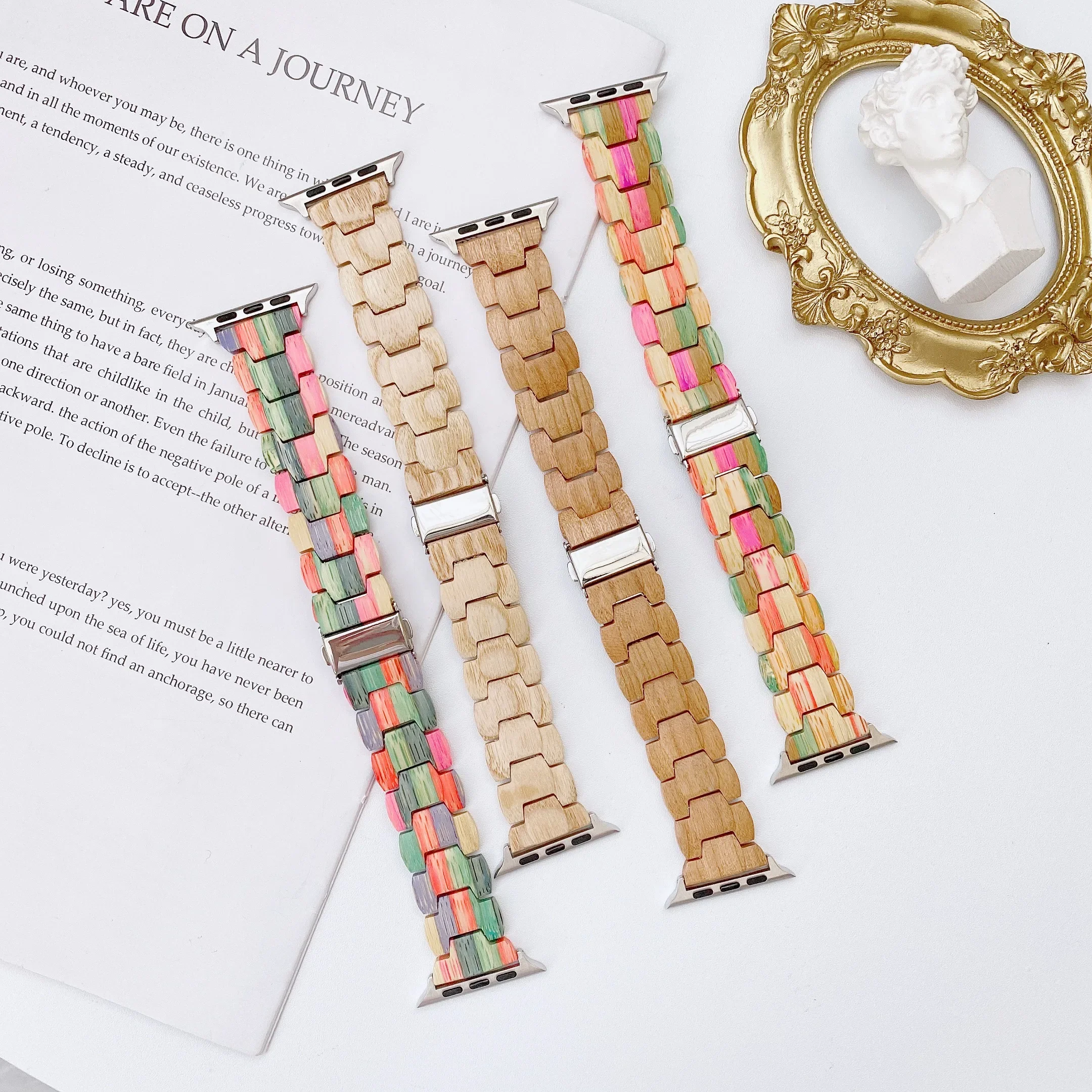 Log Strap for Apple Watch Ultra2 49mm 9 8 7 45mm 41mm Band Natural Log Stainless Steel for iWatch 6 5 4 SE 40mm 44mm 42mm Belt
