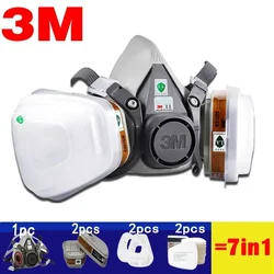 3M Reusable Half Mask Respirator for Paint and Chemical Protection (6200 7in1)