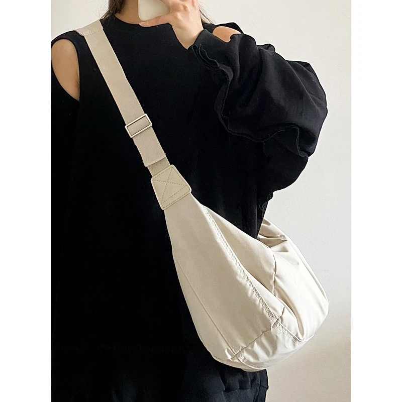 

Women Canvas Hobo Bag Cotton Fabric Shoulder Crossbody Bags Large Capacity Casual Sport Handbags Female Travel School Book Bag