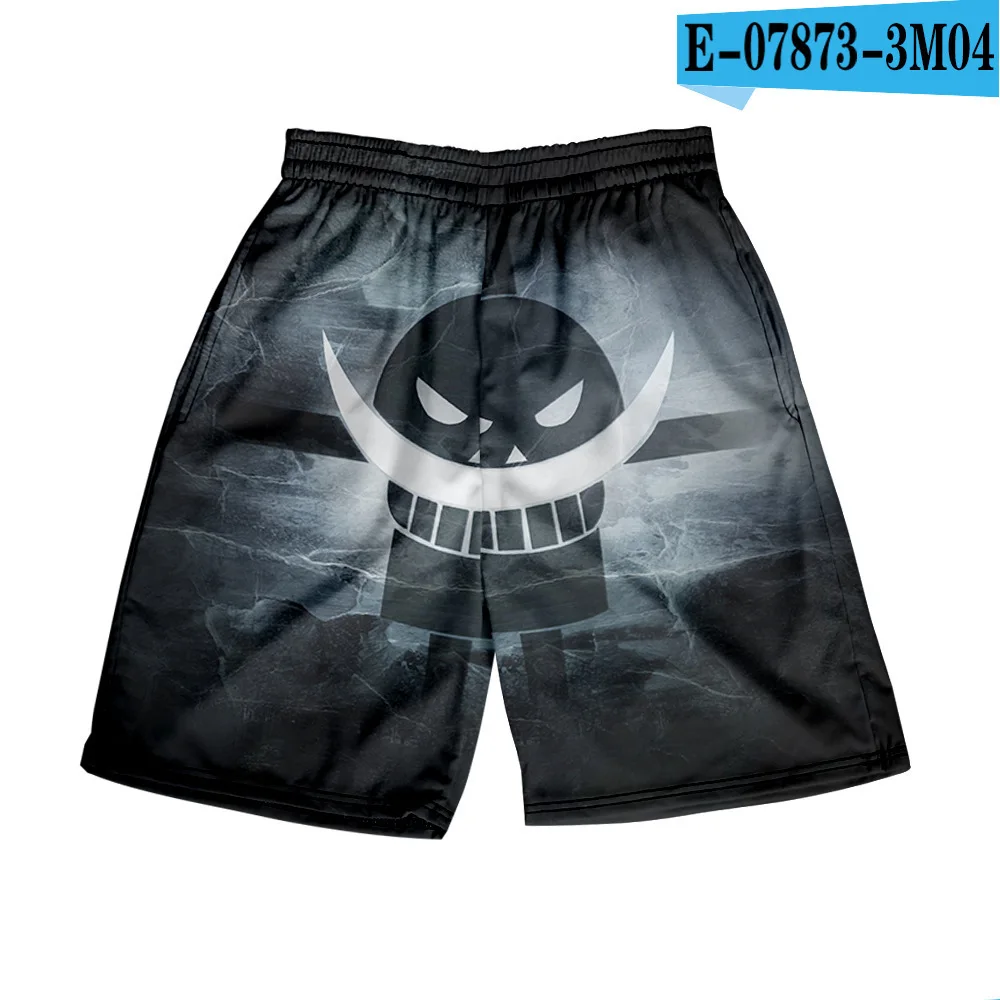 thumbnail image 1 of Pantalones cortos con estampado digital 3D de anime ONE Piece Monkey D Luffy Roronoa Zoro Ace Edward Newgate Kaidou, pantalones cortos casuales holgados para playa, 1 of 5
