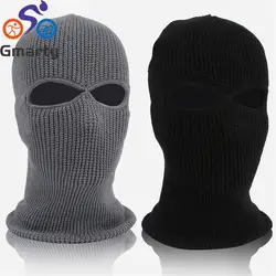 1PC Winter Knit Cap Warm Soft 2 Holes Full Face Ski Hat Hood Motorcycle Helmet Army Tactical Hat Fashion Women Men