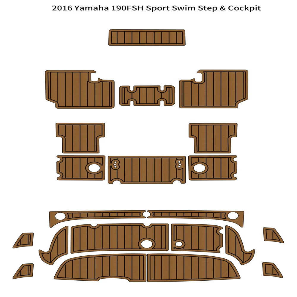 

2016 Yamaha 190FSH Sport Swim Step Cockpit Boat EVA Faux Foam Teak Deck Floor