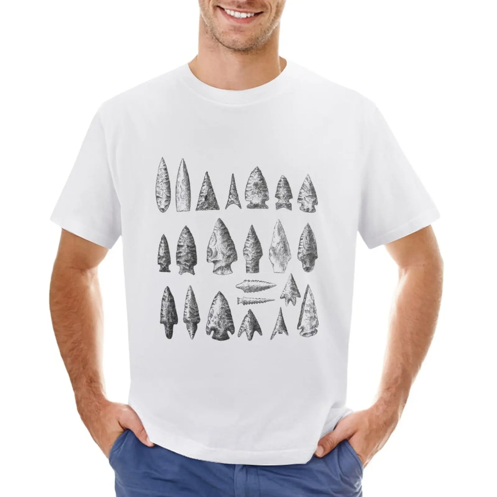 

Stone arrowheads T-Shirt summer tops customs funnys hippie clothes mens plain t shirts