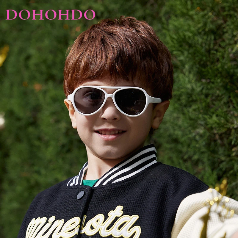 

DOHOHDO Fashion Kids Polarized Sunglasses Childre Girls Boys Silicone Flexible Sun Glasses Baby Pilot Soft Frame Shades Eyewear