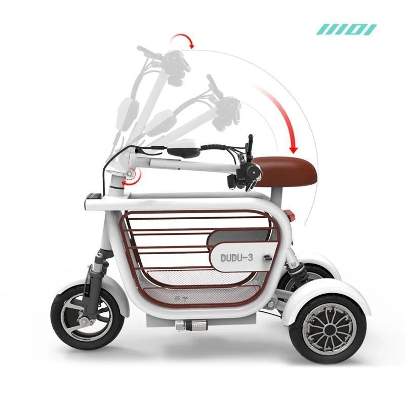 Three-wheel Electric Bicycle With Pet Basket 3 Wheel Electro-tricycle 400W 48V White/Pink Mini Electric Scooter For Children