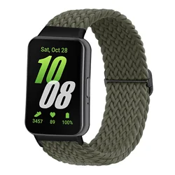 Nylon Braided Adjustable Strap - Replacement Wristband Bracelet - galaxy fit 3 (Green)