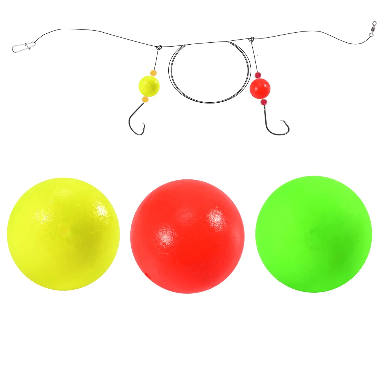 

30pcs Fishing Float Bobber Buoys for Walleye Rigs Pompano Bottom Rig EVA Float Ball Shape Strike Indicator Trout Catfish