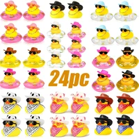 24PC Cowboy Mini Rubber Duck in Bulk Cute Cowboy Rubber Duckies Float Bath Toys for Birthday Swimming Party Supplies Summer