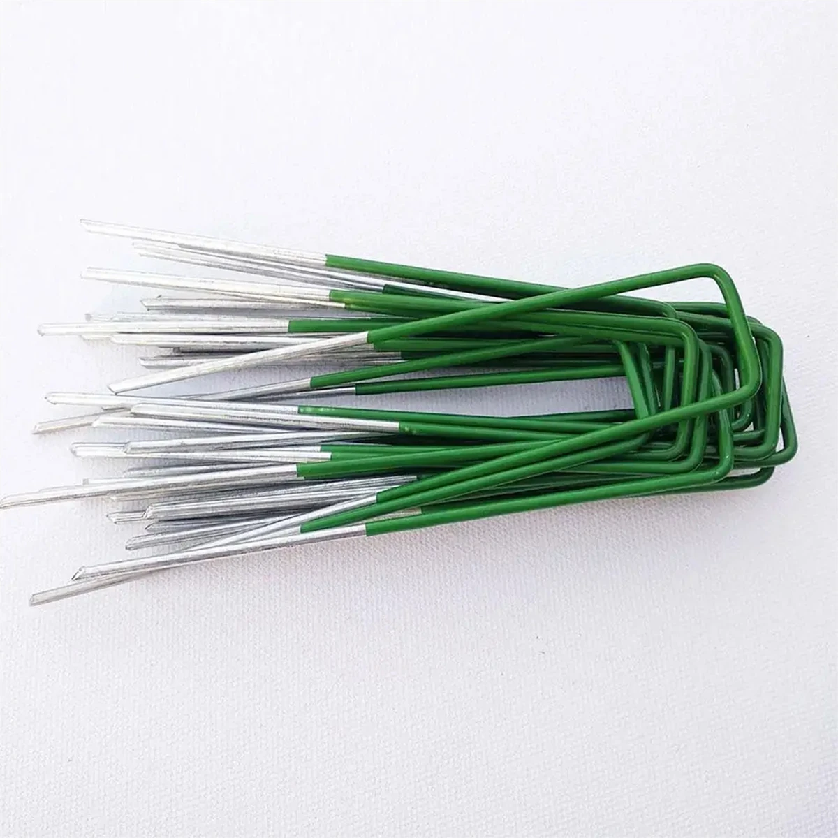 10/20/30/50Pcs Top Green Painted U-shaped Ground Nails Ground Film Fixer Garden Lawn Artificial Turf Tent Stakes Securing Pegs garden staples