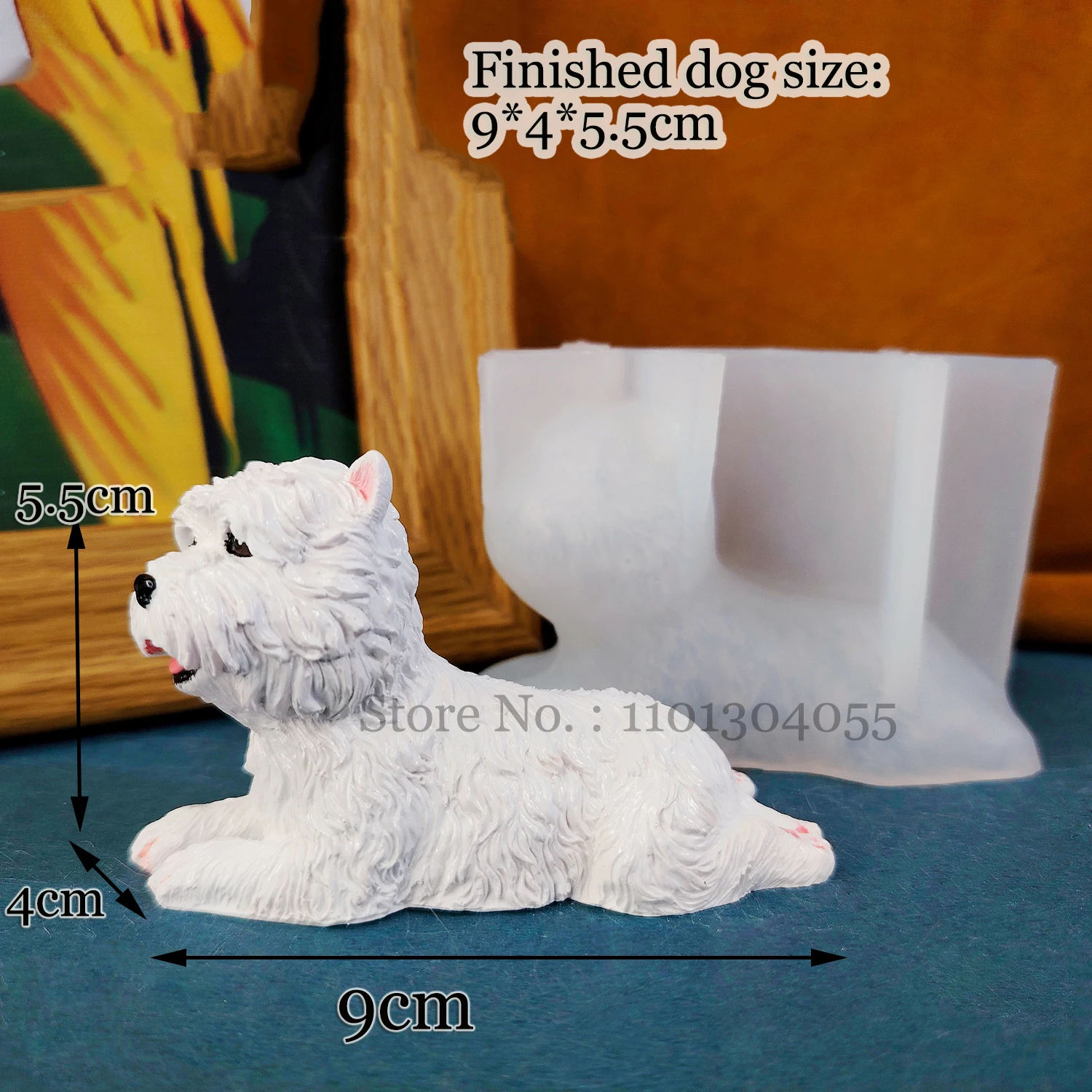 Stampo In Silicone Per Resina A Forma Di Cane Yorkshire Con Fiocco - Per Candele, Saponi E Gesso