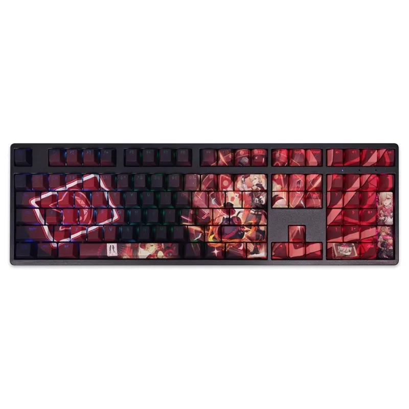 Chaves Conjunto Honkai Star Rail 07 de Março Keycap Pbt Dye Subbed Backlit Keycaps Anime Gaming Key Caps para Ansi 61 87 104 108 108 - Imagem 4