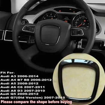 1Pcs For Audi A4 B6 B7 B8 A6 C6 A5 Q7 Q5 A3 8P S3 ABS Auto Steering Wheel Center Panel Logo Frame Decorative Circle 1