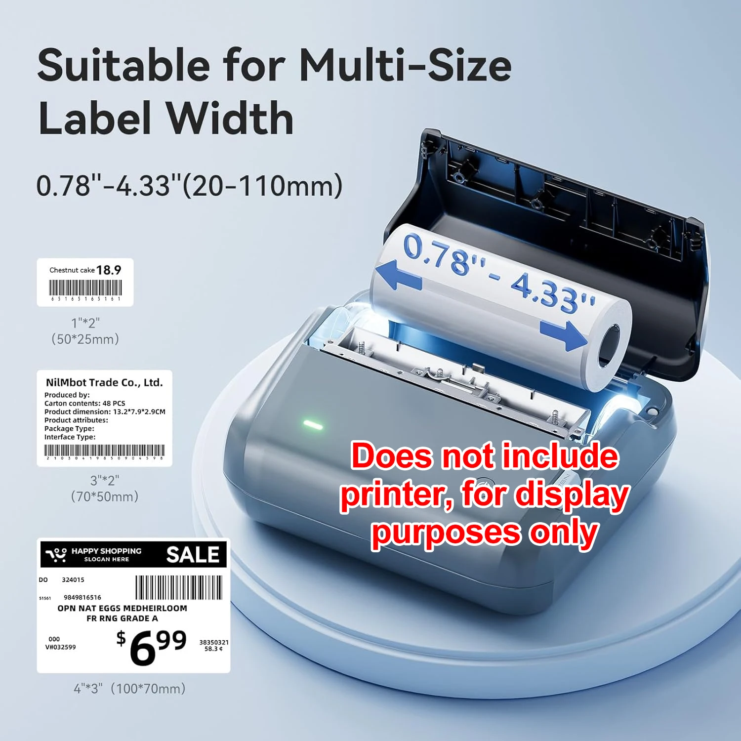 Large Size Labels for Niimbot B4 Portable 4inch Label Printer Shipping Barcode Tag Self-adhesive Stickers for Small Bussiness