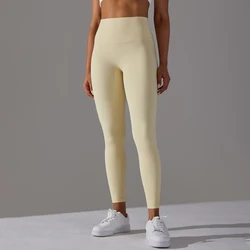 High Waist Breathable Yoga and Fitness Leggings - XS (Light Apricot)