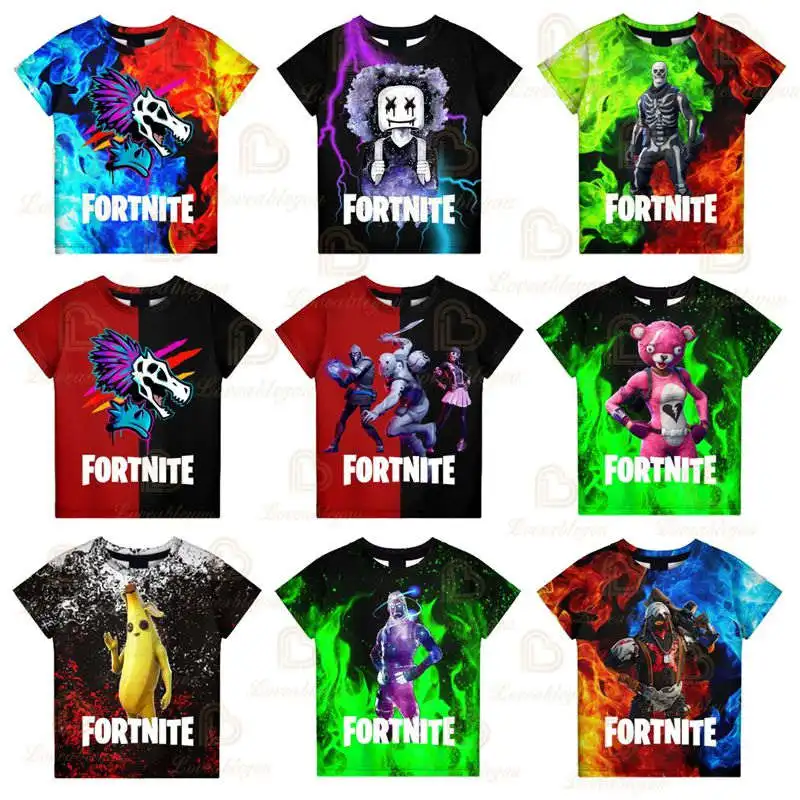 Vestiti Del Bambino Fortnite Shoot Victory Sudaderas Bambini Bambini T-Shirt Battle Royale 3D Tees Ragazzi Ragazze Top Tshirt