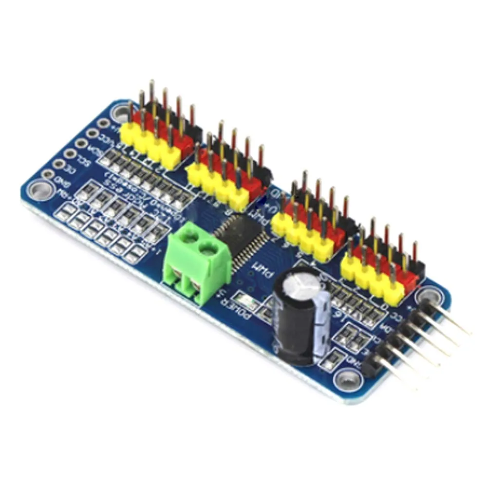 

16-Way PWM Steering Gear Driver Board Robot Controller IIC Interface Driver Module Pca9685