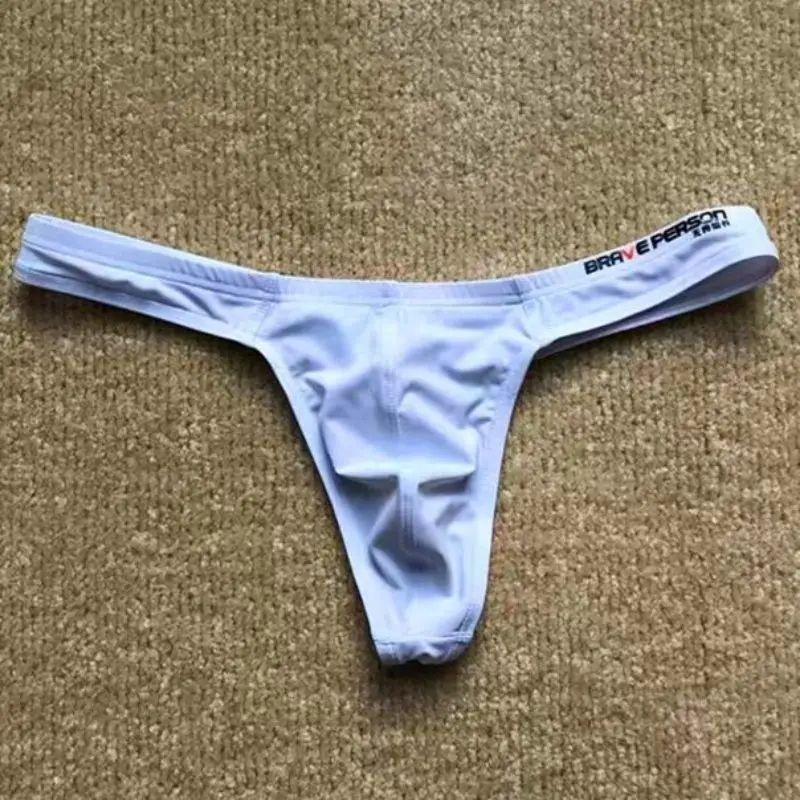 

Men's underwear youth low rise sexy silky nylon thong men's T-pants