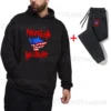 2025 Autumn/Winter New Hot Wrestling Fans Men's Cody Rhodes Black pullover casual pants street casual sports fashion black set 4