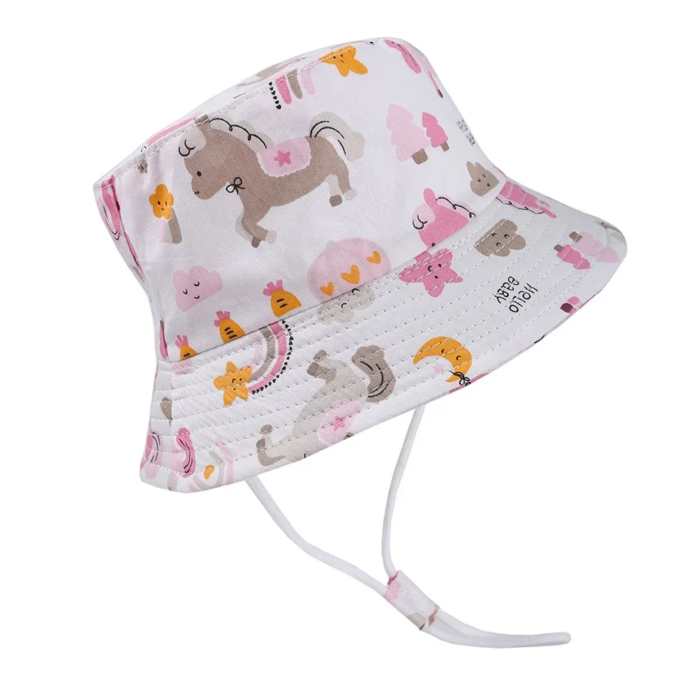 Summer Children Bucket Hats for Girls and Boys Beach Sun Cap Cartoon Autumn Kids Fisherman's Cap Outdoor Baby Sun Hat for Sun Hats