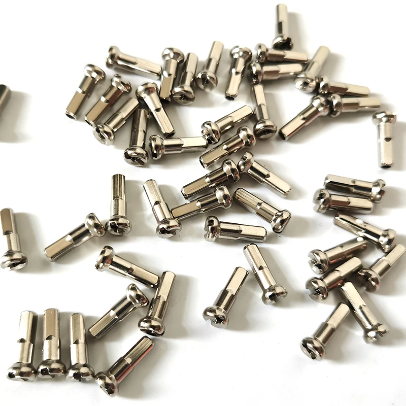 BITRANZ Brass Silver Nipples 14G 2.0mm 12mm 14mm 16mm 0.95g/pc Spoke Nipple 50 72pc/lot Road MTB Bicycle Parts Wheel Accessories